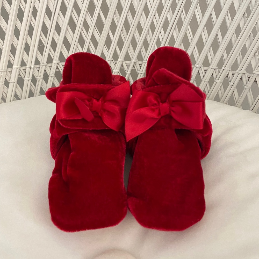 Robeez Holiday Bow Snap Booties Red